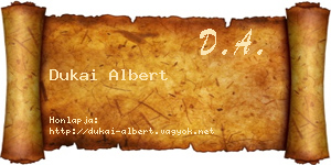 Dukai Albert névjegykártya