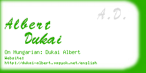 albert dukai business card
